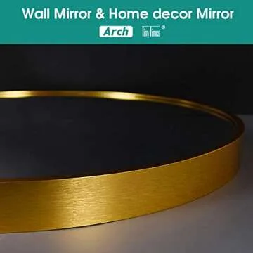 TinyTimes Arched Wall Mirror with Metal Frame - Gold