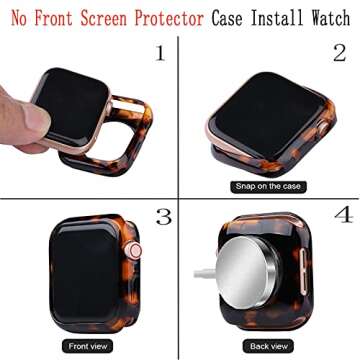 Omter Band with Case Compatible with Apple Watch 49mm 45mm 44mm 42mm 41mm 40mm 38mm, Women Men Fashi...