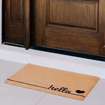 THEODORE MAGNUS Door Mat – Coir Doormat for Outdoor Entrance, Durable Welcome Mat with Non-Slip Ba...