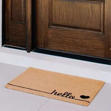 THEODORE MAGNUS Door Mat – Coir Doormat for Outdoor Entrance, Durable Welcome Mat with Non-Slip Ba...