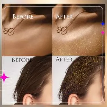 EBIN NEW YORK Egyptian Diamond Hair, Face & Body Glitter Mist - Gold 2.37oz | Quick-Drying, Long-Lasting Shiny Spray for Clothes, Rave, Festival, Travel Essentials | TikTok Trend Items