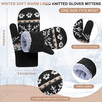 Vicenpal Women's Winter Gloves Warm Lining Mittens 3 Pairs