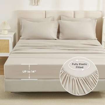 Litanika Comforter King Size Set Tannish Grey - 7 Pieces Bed in a Bag King Beddding Comforter Sets, Plain Lightweight Bed Set with Comforter, Sheets, Pillowcases & Shams