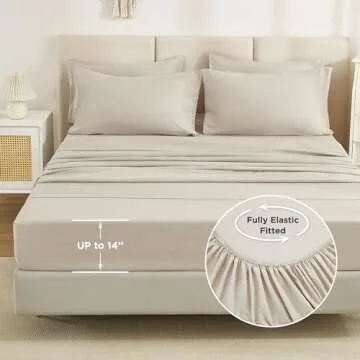 Litanika Comforter King Size Set Tannish Grey - 7 Pieces Bed in a Bag King Beddding Comforter Sets, Plain Lightweight Bed Set with Comforter, Sheets, Pillowcases & Shams