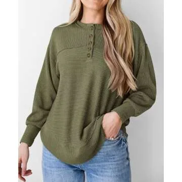 KIRUNDO Women's Cozy Henley Shirts for Every Season