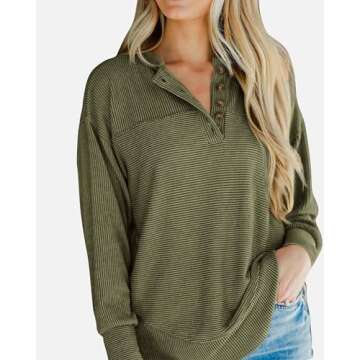 KIRUNDO Women's Cozy Henley Shirts for Every Season