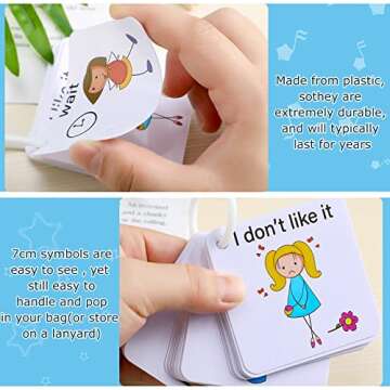 37 Pcs Autism Communication Card for Speech Delay Children and Adults, Special Needs Visual Aid Language Learning Cue Cards Special Ed Feelings Emotions Flash Cards