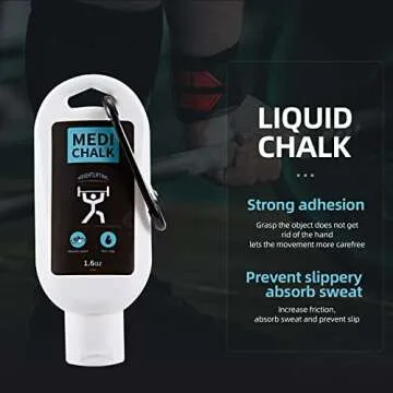 Lifting Chalk, Weightlifting Chalk Mess Free Professional Chalk for Weightlifting, Dries in Seconds Long Lasting Sweat Resistant Non-Slip Liquid Chalk Weightlifting 1.6 Oz. (2-Bottle)