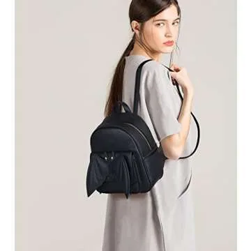 Mini Bat Purse Gothic: Leather Backpack Goth Backpack With Wings Mini Bookbags for Women Satchel Shoulder Daypack Black Fashion, Travel Halloween Goth Bag