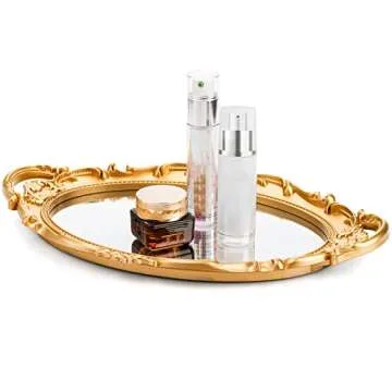 Dicunoy Gold Mirror Tray Set - Elegant Decor Essential