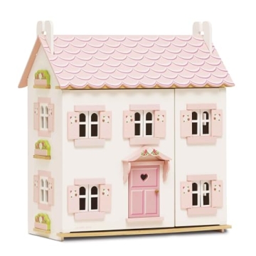 Le Toy Van - Iconic Sophie's Large Wooden Doll House | Dream House Wooden Dolls House Play Set | Gre...