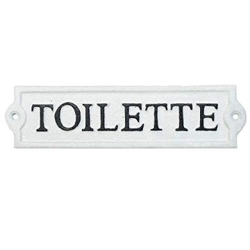 Sungmor Cast Iron Toilet Sign - Stylish Wall Decor