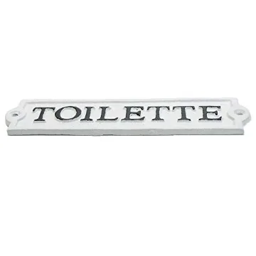 Sungmor Cast Iron Toilet Sign - Stylish Wall Decor