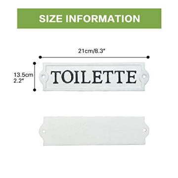 Sungmor Cast Iron Toilet Sign - Stylish Wall Decor