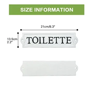 Sungmor Cast Iron Toilet Sign - Stylish Wall Decor