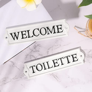 Sungmor Cast Iron Toilet Sign - Stylish Wall Decor