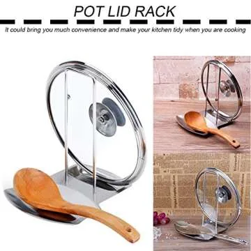 Multifunctional Pot Lid Holder and Spoon Rest Organizer