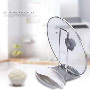 Multifunctional Pot Lid Holder and Spoon Rest Organizer