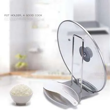 Multifunctional Pot Lid Holder and Spoon Rest Organizer