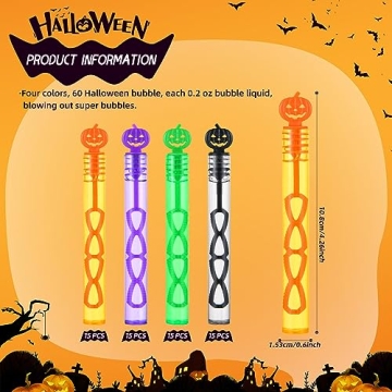 60 Pack Halloween Bubble Wands for Kids Party Favors