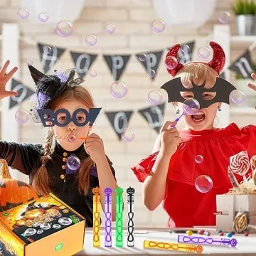 60 Pack Halloween Bubble Wands for Kids Party Favors