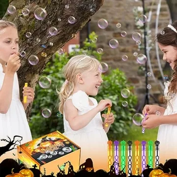 60 Pack Halloween Bubble Wands for Kids Party Favors