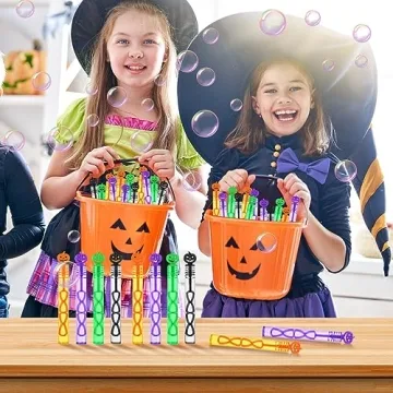 60 Pack Halloween Bubble Wands for Kids Party Favors