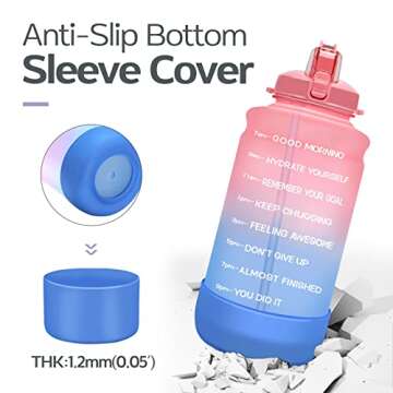 Elvira Motivational Water Bottle 64oz BPA Free for Fitness