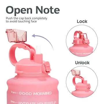 Elvira Motivational Water Bottle 64oz BPA Free for Fitness