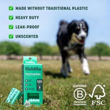 HoldOn Pet Waste Bags - Unscented Leak Proof & Tear Resistant Dog Poop Bags Extra Thick Durable (2 P...