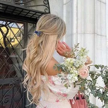 SuPoo Mini Flower Hair Clips Set - 22pcs Small Square Claw Clips for Thin Hair, Tiny Hair Accessories for Girls