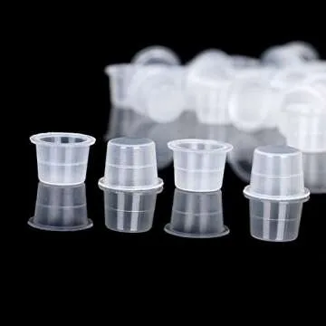 AKOAK Disposable Plastic Tattoo Ink Caps Cups - 200 Count
