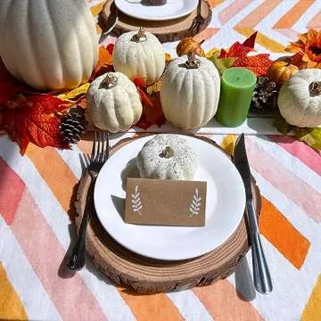 Winlyn Assorted Cream Pumpkins for Fall Decor and Events