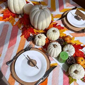 Winlyn 7 Pcs Assorted Sizes Harvest Cream Artificial Pumpkins Faux Cream Pumpkins Foam Decorative Pumpkins for Fall Farmhouse Autumn Wedding Halloween Thanksgiving Rustic Harvest Table Centerpiece