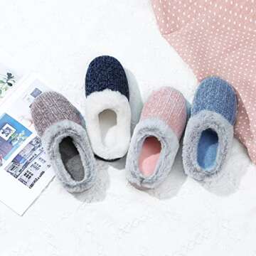 Amazon Essentials Women's Warm Cushioned Slippers for Indoor/Outdoor Grey, Size 8