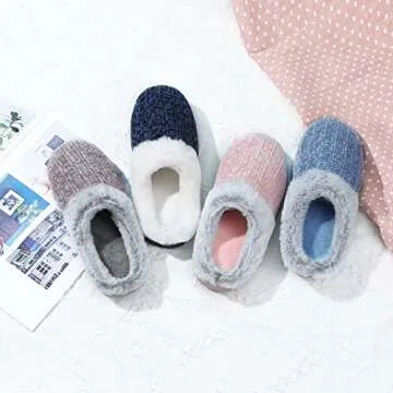 Amazon Essentials Women's Warm Cushioned Slippers for Indoor/Outdoor Grey, Size 8