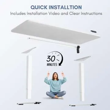 Furmax Height Adjustable Standing Desk 63 x 24 Inches White