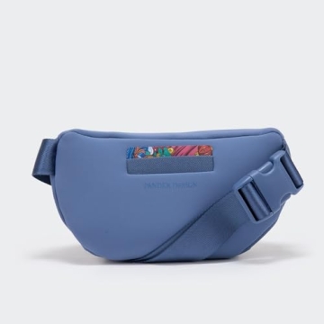 Neoprene Fanny Pack 3 Pockets Waist Bag for Men & Women Fashion Water Resistant Hip Bum Bag with Adjustable Belt for Running Travel Hiking Workout Sports (Steel Blue, One Size)