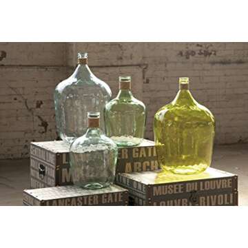 IMAX 84508 Boccioni Glass Jug in Small – Storage Container for Fermenting, Serving/Storing – Sustainable, Handcrafted Display Jars. Decorative Accessories