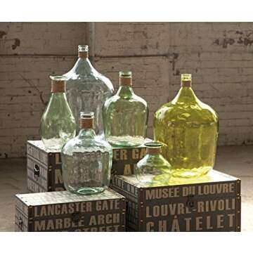 IMAX 84508 Boccioni Glass Jug in Small – Storage Container for Fermenting, Serving/Storing – Sustainable, Handcrafted Display Jars. Decorative Accessories