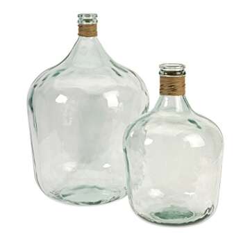 IMAX 84508 Boccioni Glass Jug in Small – Storage Container for Fermenting, Serving/Storing – Sustainable, Handcrafted Display Jars. Decorative Accessories