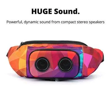 The #1 Fannypack with Speakers. Bluetooth Fanny Pack for Parties/Festivals/Raves/Beach/Boats. Rechargeable, Works with iPhone & Android. #1 (Retro)