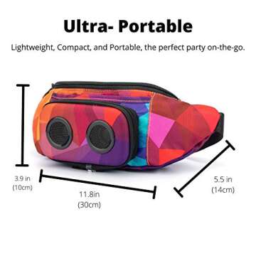 The #1 Fannypack with Speakers. Bluetooth Fanny Pack for Parties/Festivals/Raves/Beach/Boats. Rechargeable, Works with iPhone & Android. #1 (Retro)