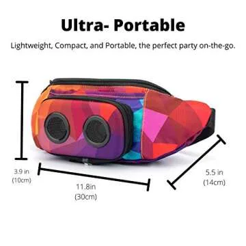 The #1 Fannypack with Speakers. Bluetooth Fanny Pack for Parties/Festivals/Raves/Beach/Boats. Rechargeable, Works with iPhone & Android. #1 (Retro)