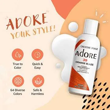 Adore Semi Permanent Hair Color - Vegan, 4 Fl Oz - Orange Blaze