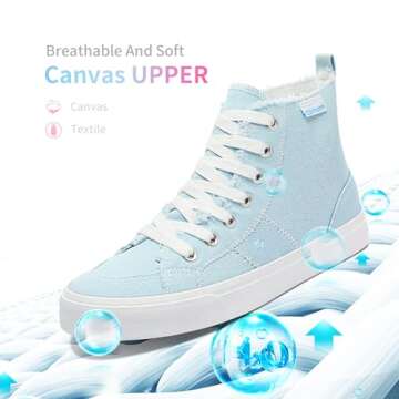 Obtaom Womens High Top Sneakers Casual Fashion Shoe