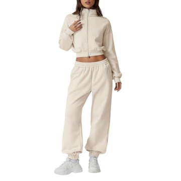 QINSEN Women's Fleece Sweatsuit: Cozy 2-Piece Loungewear for Ultimate Comfort