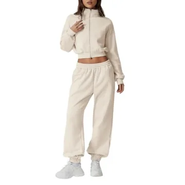 QINSEN Women's Fleece Sweatsuit: Cozy 2-Piece Loungewear for Ultimate Comfort