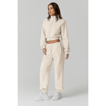 QINSEN Women's Fleece Sweatsuit Cozy Loungewear Set