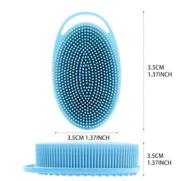 Silicone Body Scrubber Loofah Exfoliating Body Scrubber Bath Brush,Set of 3 Soft Body Scrubber Upgrade Shower Body Bath Scrubber Rich Lather Easy to Clean Suitable for Women Men-Black Blue Grey